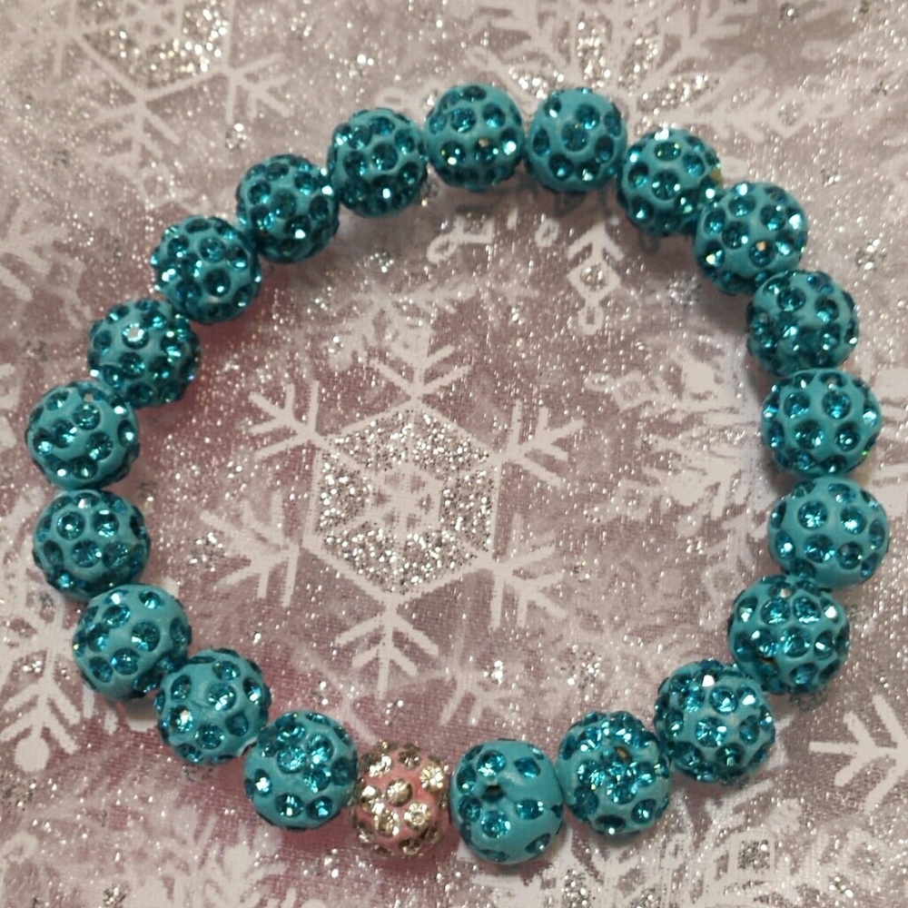 Blue Pink Sparkle Bling Bracelet!Beautiful!